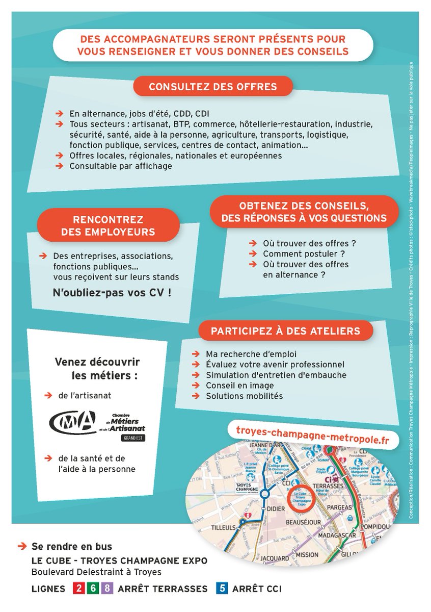 💼Retrouvez fin mars l'IUT de Troyes au Forum Emplois &amp; Alternance de Troyes. Deux emplacements :
🔸 stand établissement
🔸 stand commun "Pôle Numérique" <a href="/MMI_Troyes/">MMI-Troyes</a>
📆 Mardi 28 et Mercredi 29 mars 2023
🕐 14h-18h30
📍 Cube-Troyes Champagne Expo
#iut #iuttroyes #troyes