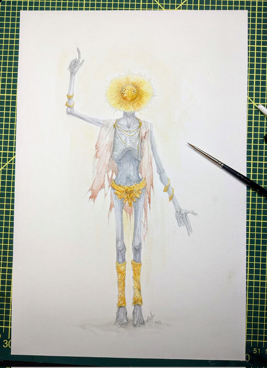 'The ever-brilliant Goldmask'
Private commission 
pencil, watercolor and ink on coldpressed arche paper 300g. 18x28

#traditionnalart #ELDENRING #pencil #illustrationart