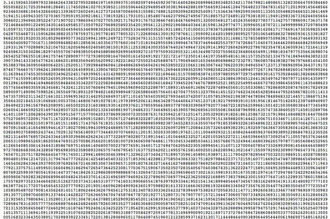 latestinspace's tweet photo. NASA uses just 15 digits of π to calculate interplanetary travel.

With 40 digits, you could calculate the circumference of a circle the size of the visible universe with an accuracy that would fall by less than the diameter of a single hydrogen atom. https://t.co/Wiwpor1nFL