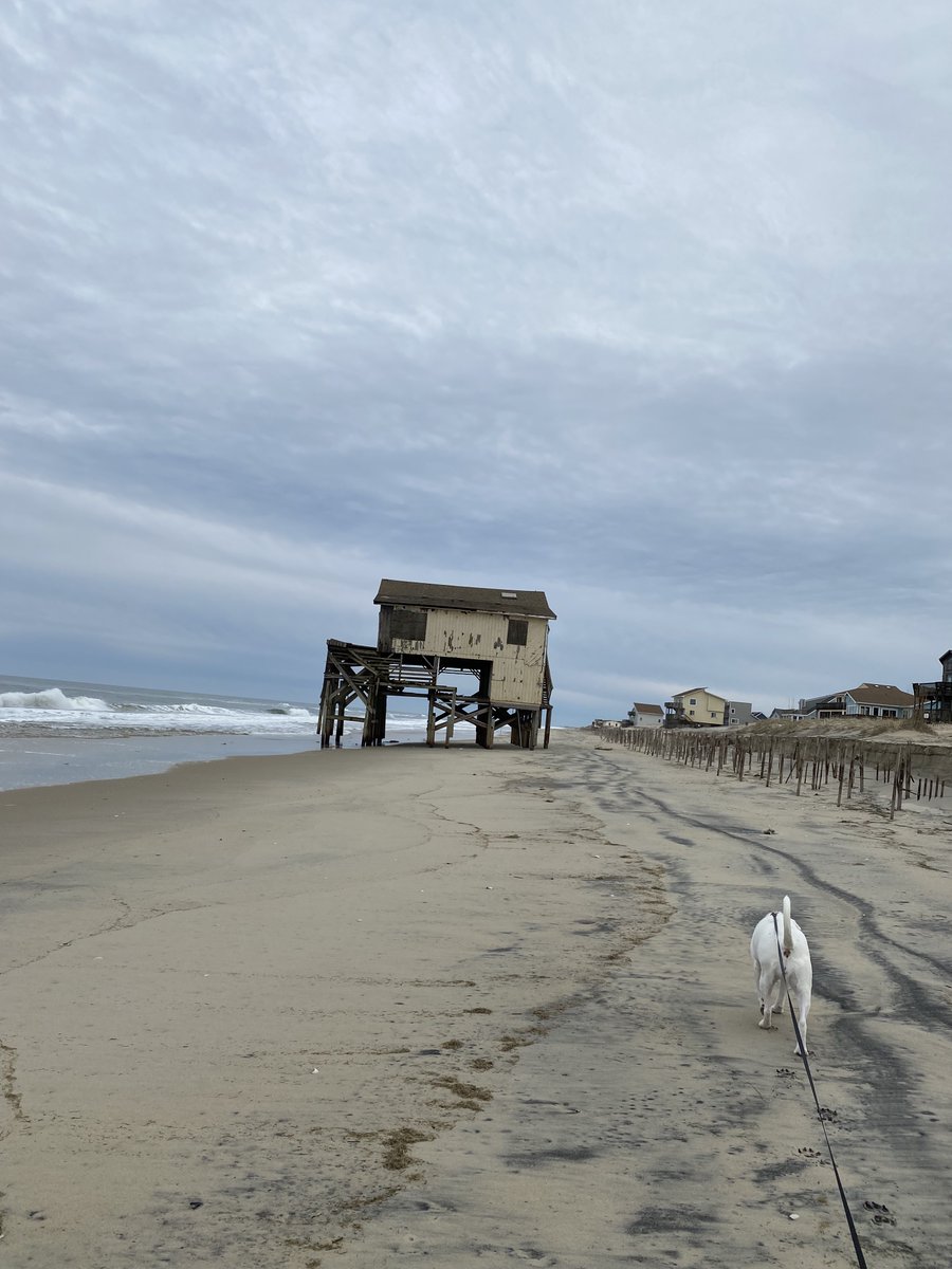 I read this <a href="/washingtonpost/">The Washington Post</a> piece about homes in Rodanthe falling into the sea and thought about this one from last year, in S Nags Head, just waiting to give itself to the ocean.