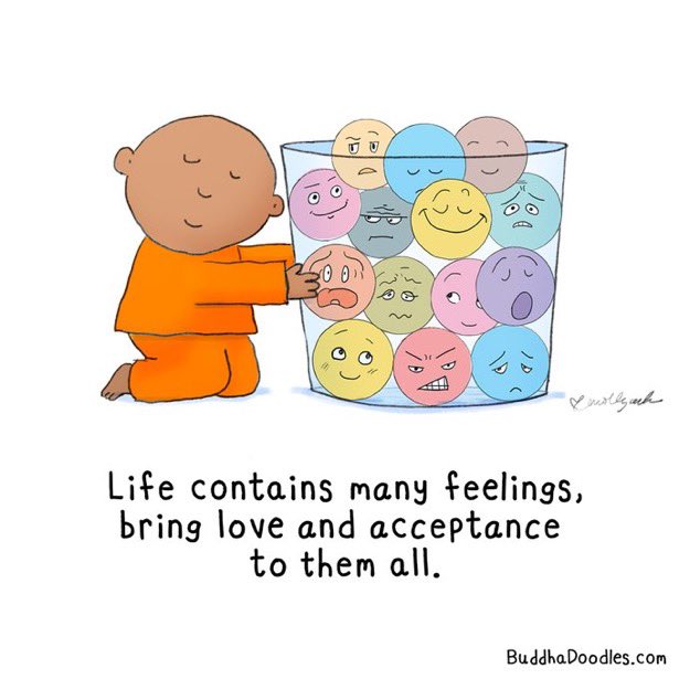 Meet all your feelings with love and acceptance.
#mindfulness   

Image: @BuddhaDoodles