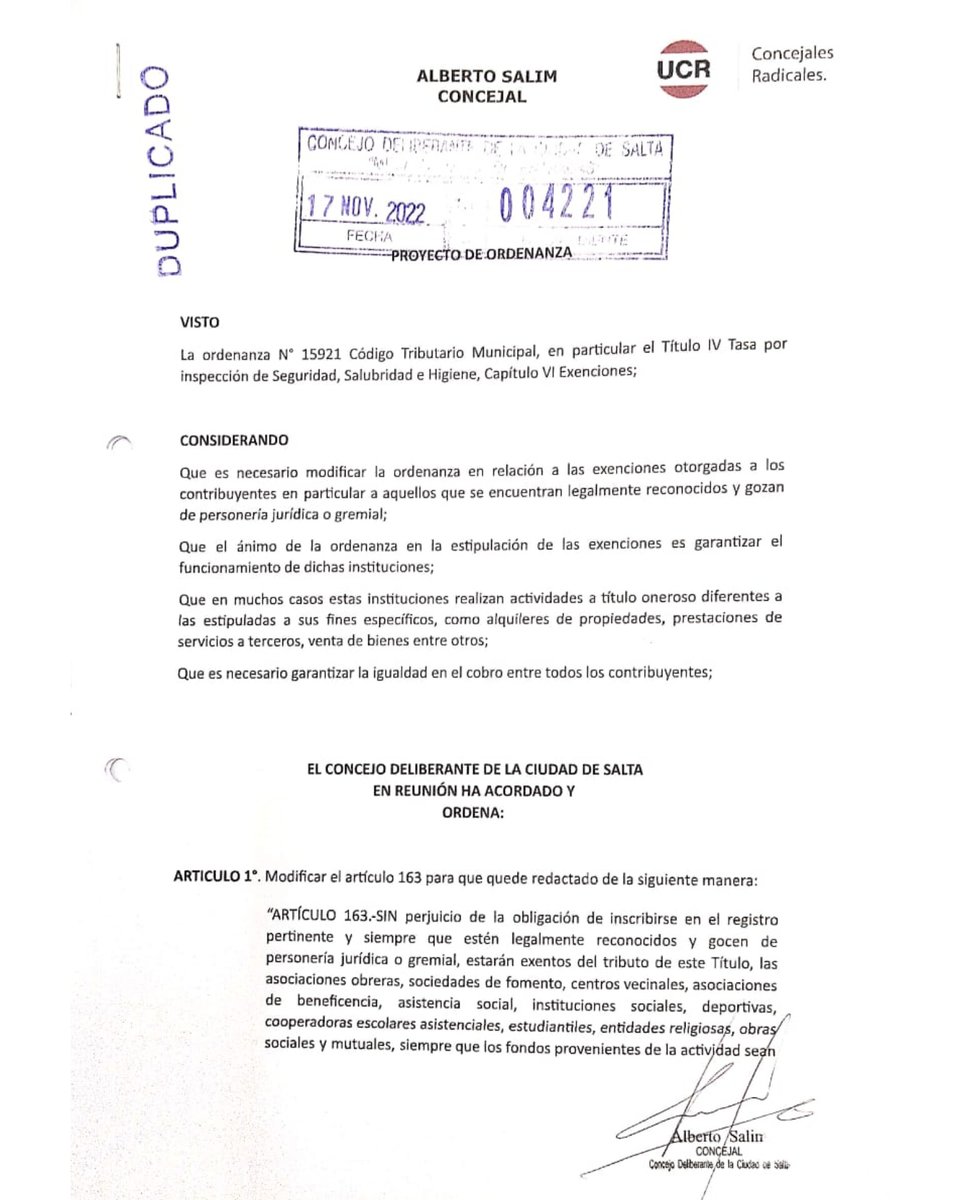 albertosalimok's tweet photo. #PARTEDEPRENSA
🇵🇱 CÓDIGO TRIBUTARIO MUNICIPAL🇵🇱
👉🏾En la comisión de Desarrollo Económico, Hacienda y Presupuesto del Concejo Deliberante de la ciudad de Salta se trató y se le dio dictamen positivo, al proyecto de Ordenanza presentado por el concejal Alberto Salim https://t.co/YuZXYz4cHP