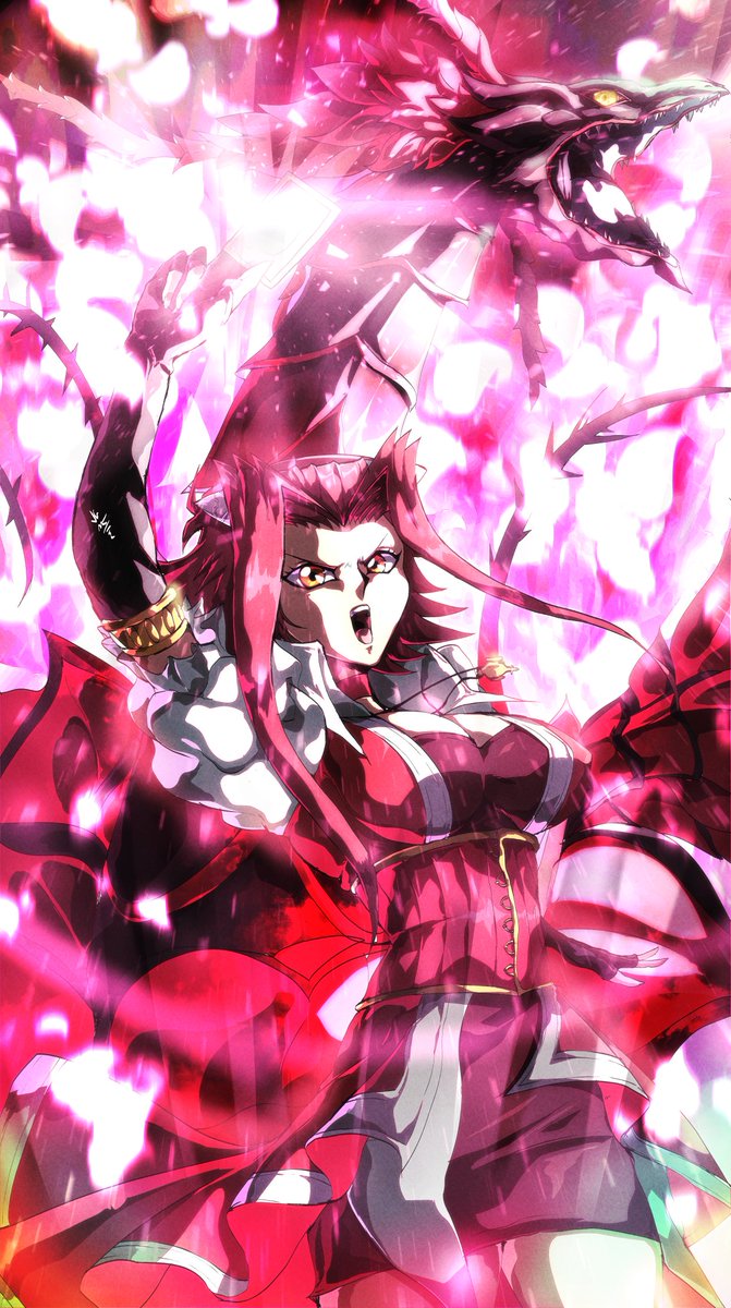 Vincentgraphart's tweet image. 3rd signer drew: Akiza and Black rose Dragon!