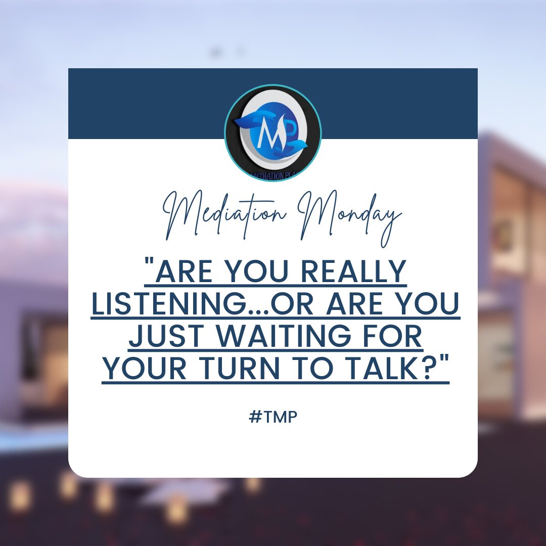 dmediationplace's tweet photo. An honest answer to this, would aid you in your relationship with others. Listening is such a powerful tool.

Happy Mediation Monday 😊!

#Mediation #Arbitration #Mediator #Arbitrator #ADR
#TMP https://t.co/TjelF34Vmq