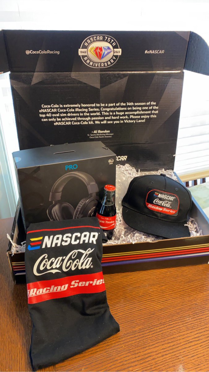 Thanks to all of @iRacing sponsors for the thoughtful gifts. Appreciate all of them! @CocaCola @LogitechG @eNASCARCocaCola. Ready for Tuesday!! 

#iracing // #eNASCAR // #MyCity