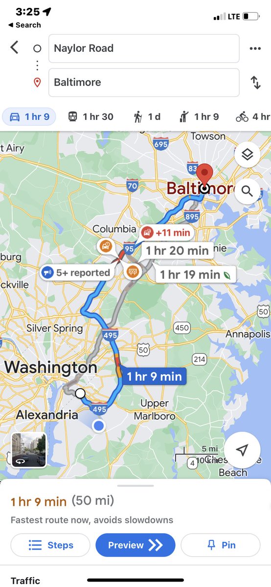 Mirandom88's tweet photo. “Dc to Baltimore in 30 minutes” y’all are so funny when you lie https://t.co/szgIxZyjYP
