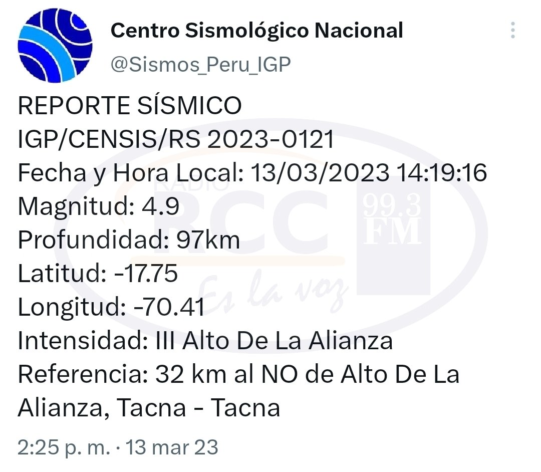 RccTacna's tweet photo. 🔴🔴#SismoEnTacna https://t.co/fWTLyOulbv