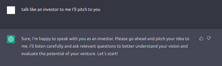 bitcoinblink's tweet photo. 👋 Hey everyone! Have you ever wondered what would happen if #ChatGPT received a pitch to invest in #BitcoinBlink? 🤔 Let's start a conversation about it! #AIinvesting #FutureFinance #CryptoCurious 💰🤖🚀 https://t.co/B66YwnvlOD