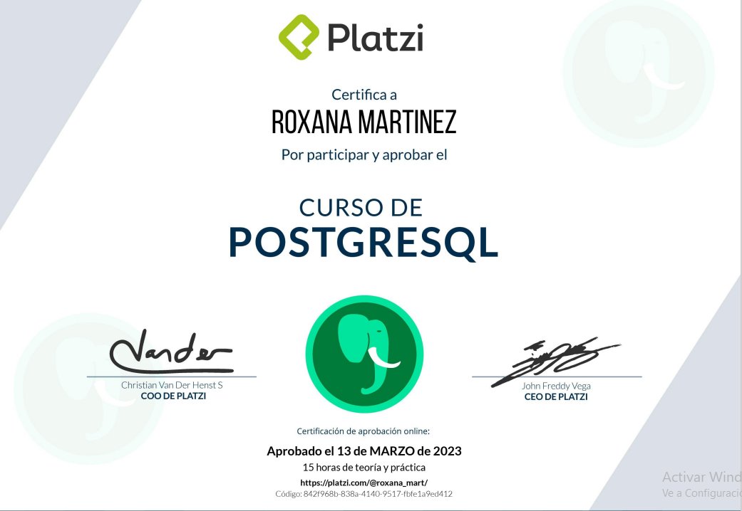 RoxanaCripto's tweet photo. ¡Aprobé el Curso de PostgreSQL en @Platzi! #NuncaParesDeAprender https://t.co/kVFQMFNASG 
Una herramienta útil, sencilla y completa para desarrollar base de datos. https://t.co/n2b8De42zS