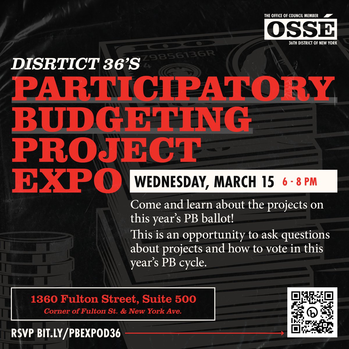 Come by on Wednesday to learn about the Participatory Budgeting project proposals that you'll be able to vote on soon!