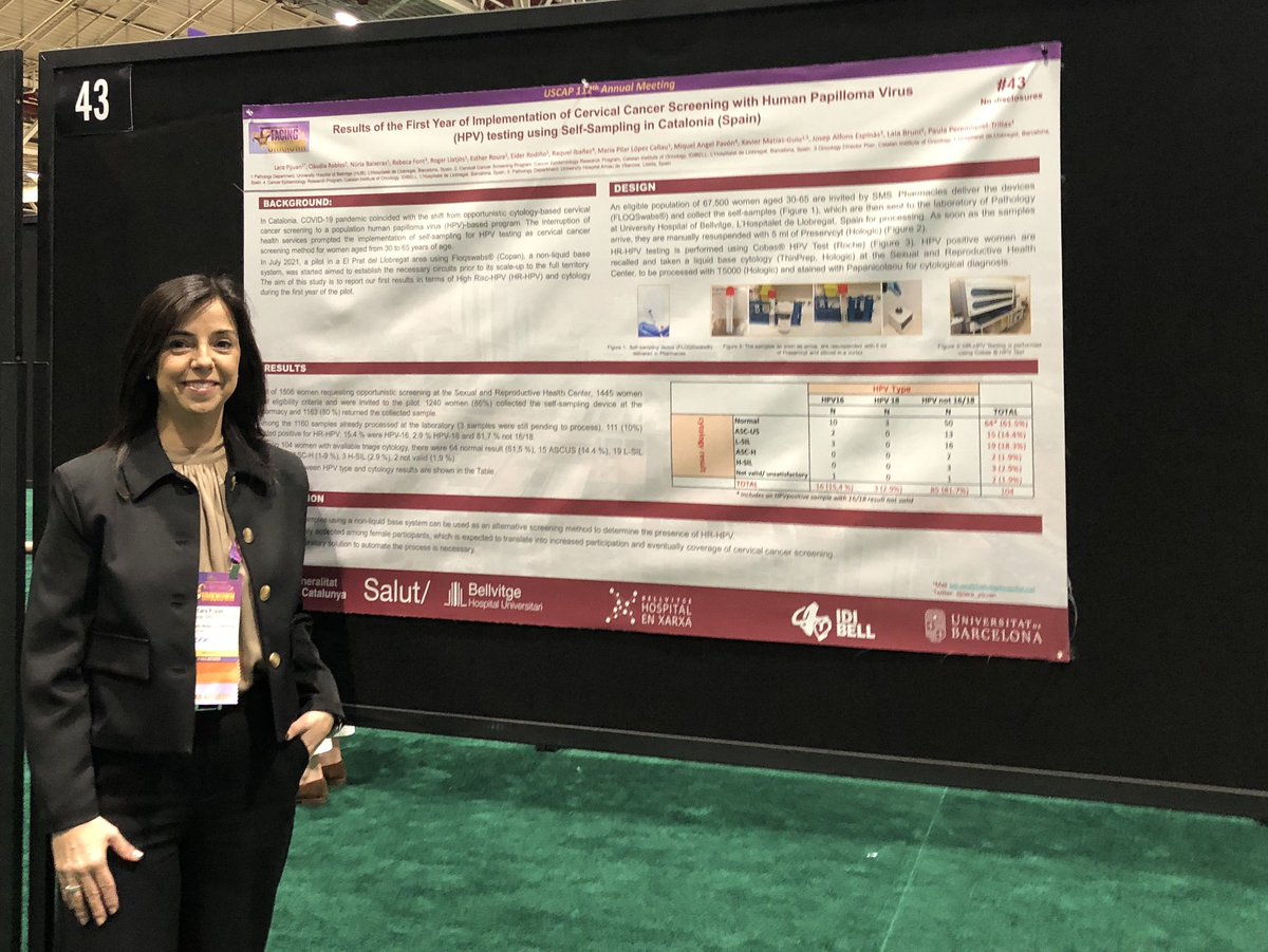 Poster Session at #USCAP2023 
#HPV #Selfsample #Cervixcancer #Cytopath #IamUSCAP #Bellvitgepath