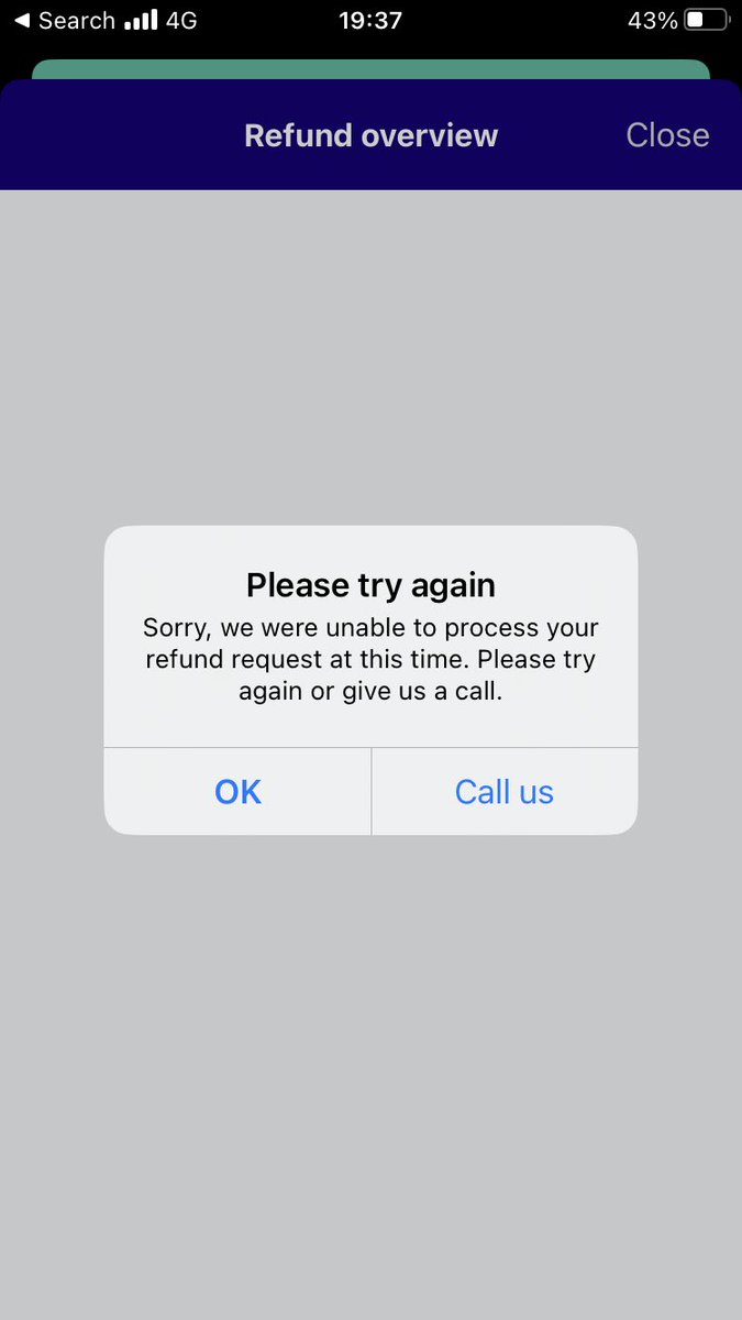 VirginiaFurness's tweet photo. @thetrainline pls explain how to organise a refund when this message is displayed? Is this service not covered by your ticket admin fee? https://t.co/WD0A3oYTnK