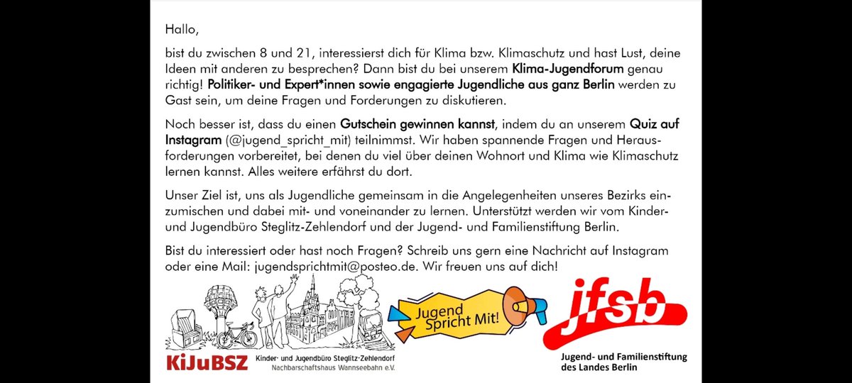 Klimaforum für alle Kinder-& Jugendliche 8-21J. Am 23.3. im Campus Albert Schweitzer