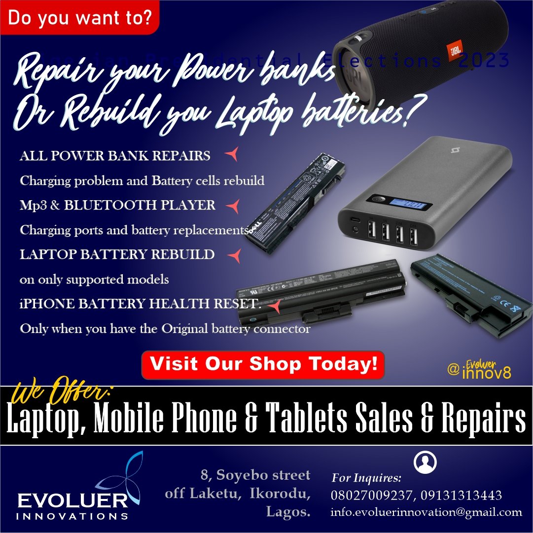 BelovedAdefiola's tweet photo. For Your phones and laptop repair. #iPhone #Android #microsoldering  #electronicrepairs #Powerbank https://t.co/Y7x7d4F25h