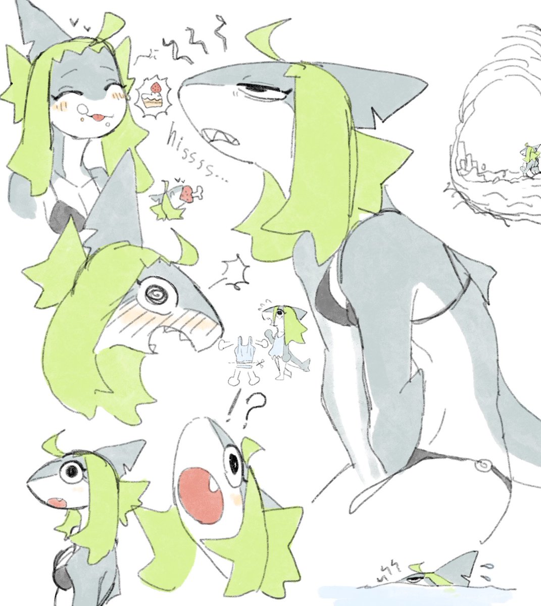 cat_pepper's tweet photo. また落書きロジちゃん🦈
案が出ない時気づくとロジちゃんを落書きしてる。 https://t.co/febwCfEtGv