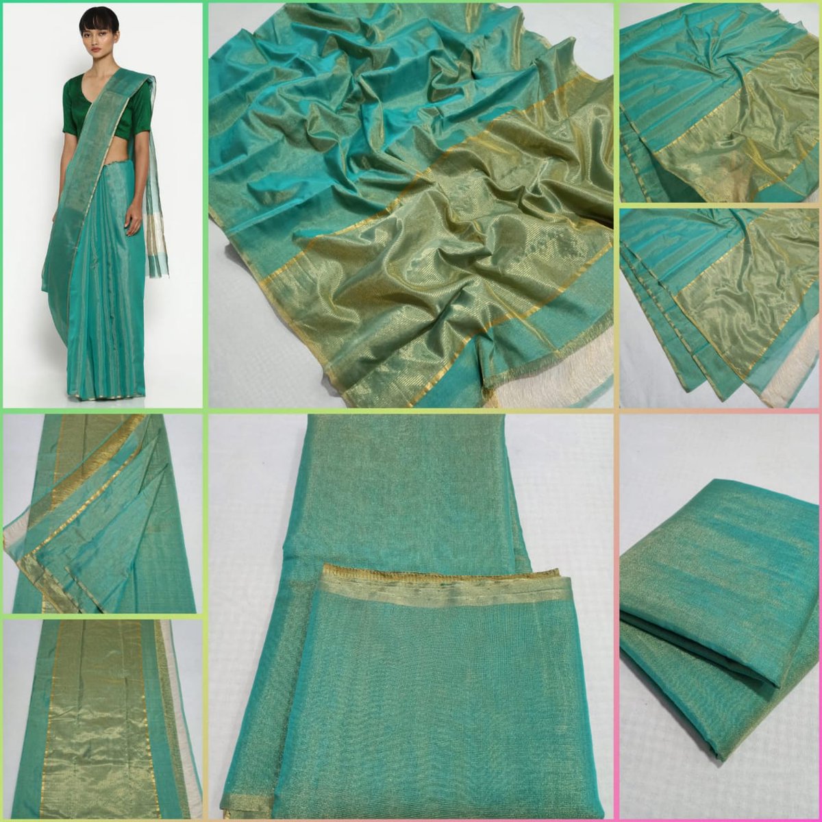 Handloomtrend's tweet image. NEW DESIGNER CHNADERI TISSUE SILK SAREE
#SILKSAREE #PURESILK #SAREELOVER #FASHION