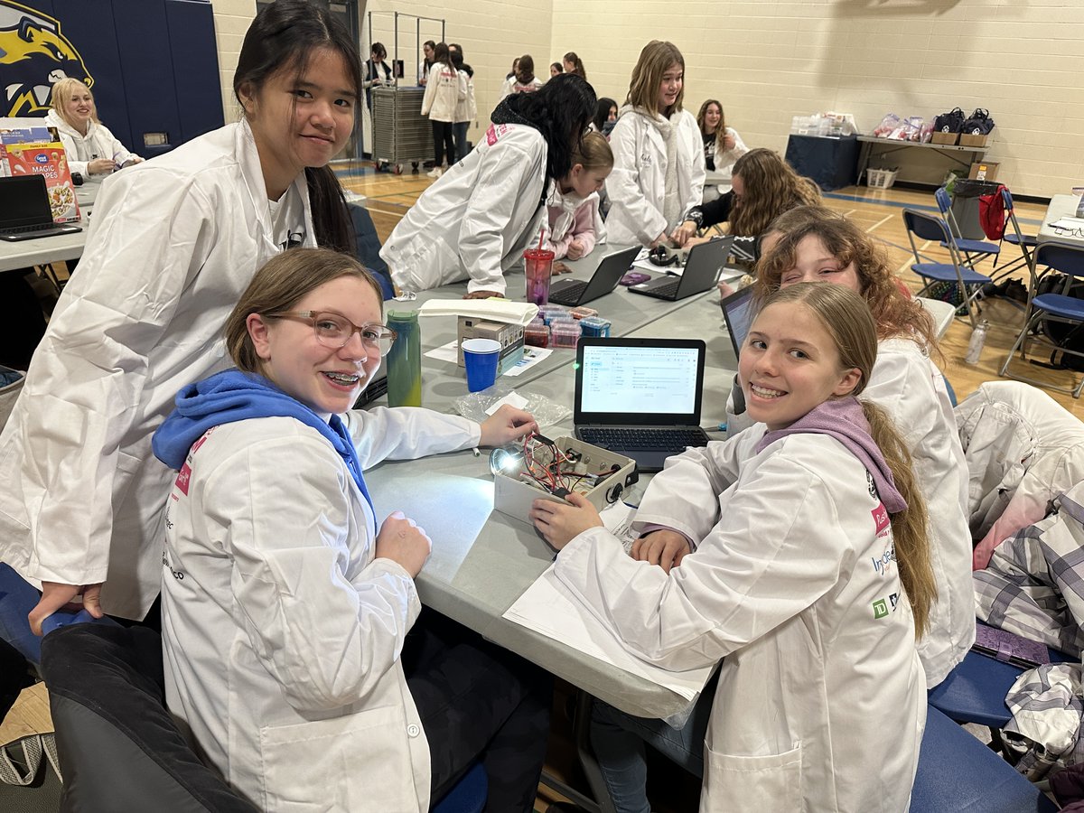 BlackGldSchools's tweet photo. Today,  around 125 female students in Grade 7-11 from across #BGSD are taking part in the 4th #GirlsinSTEMDay at West Haven Public School in #Leduc!  

#inspiresuccess #equity #scienceisfun https://t.co/BKRPuqObNK