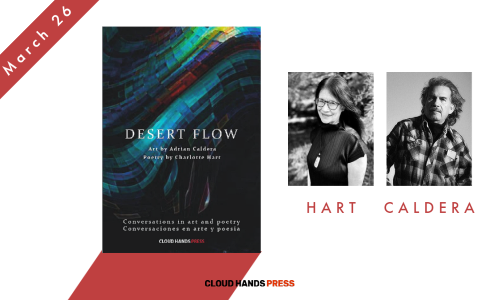 CloudhandsPress's tweet photo. Charlotte Hart and Adrián Caldera communicated through their art and poetry on Twitter for years. Now their collaboration is immortalized in Desert Flow, The Poetry of Abstract Digital Art. #SocialMediaArt #CollaborativeArt #DesertFlowPoetry https://t.co/8kg7tKdzlh