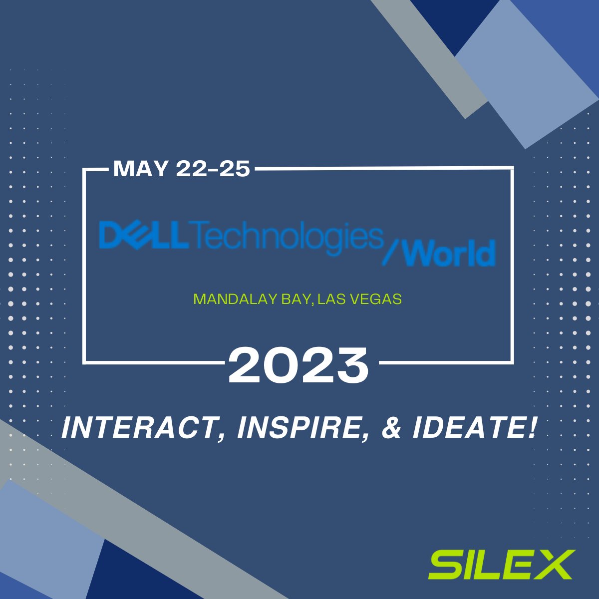 SilexData's tweet photo. We are excited to announce that Silex will be attending #delltechworld this May in Las Vegas! #delltechnologies #dell  #automation #interact #inspire #ideate  #silex #silexdatasolutions https://t.co/ehE0Ksm1bI