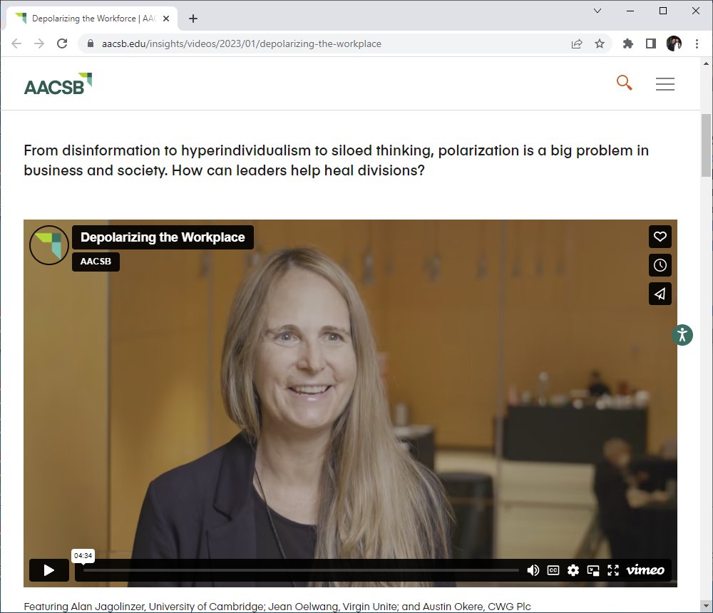 RenshawAl's tweet photo. Some great insights from inspirational leaders @jagolinzer, @JeanOelwang, and @austin_okere on how to come together in conversation to seek understanding, disagree, and share ideas in constructive ways. @AACSB #Connectedforbetter  https://t.co/VwgSlY2Su1 https://t.co/HPYSMgGLUX