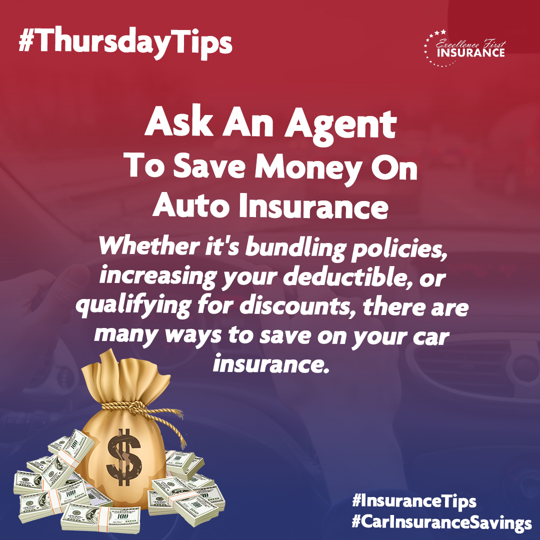 xcellence1stIns's tweet image. It's important to ask your insurance agent if there are any other things you can do to reduce your rates, either now or in the future. Your agent knows the ins and outs of the coverage and can help you get the best price for the coverage you need. #carinsurance #loweryourrates