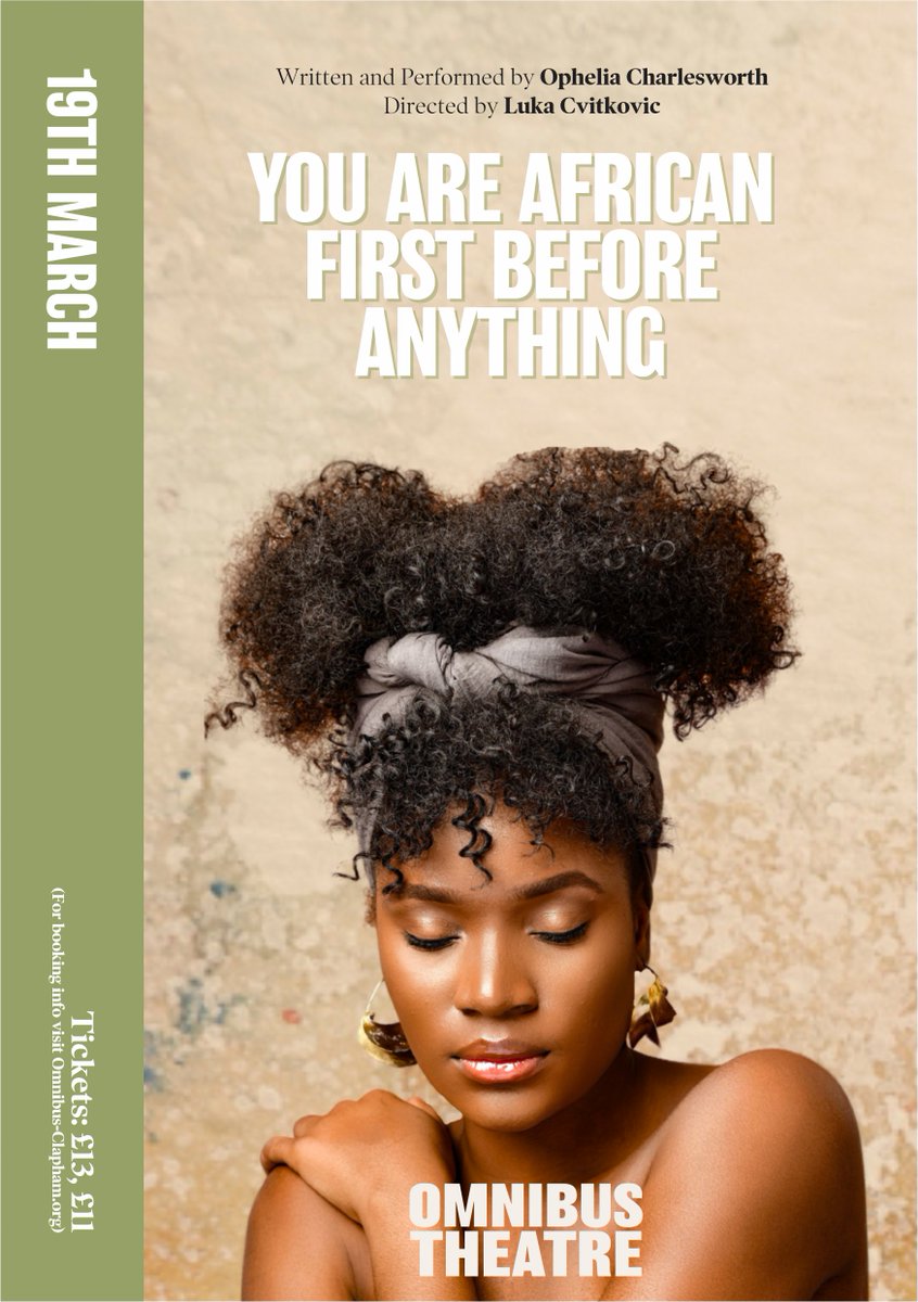Pangeart_uk's tweet photo. Our friend @TheOpheliaCC is doing a show ONLY this Sunday about the strained relationship between a British Nigerian Woman in her mid 20’s and her very traditional mother, exploring marriage, customs and feminism.

Book tickets here:
https://t.co/fAkYWI7d0v

More info 👇 https://t.co/XmvPugOtdf
