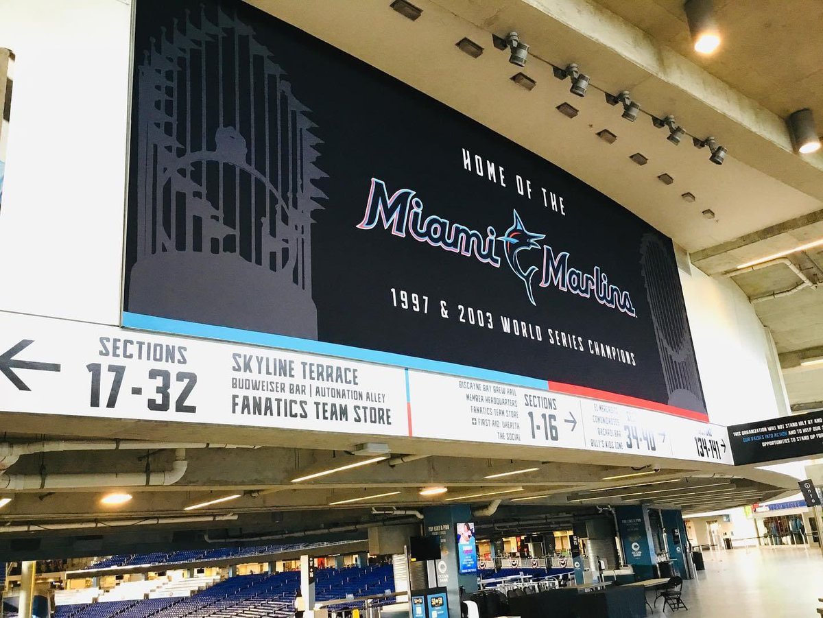 OAICorp's tweet photo. Miami Monday! This is some of the work we have done at @loanDepotpark for the 
@Marlins and the new season, good luck! 
.
.
.
#visualbranding #branding #mlb #baseball #marlins #miami #loandepot #springtraining https://t.co/LdZe1Bv5Dg