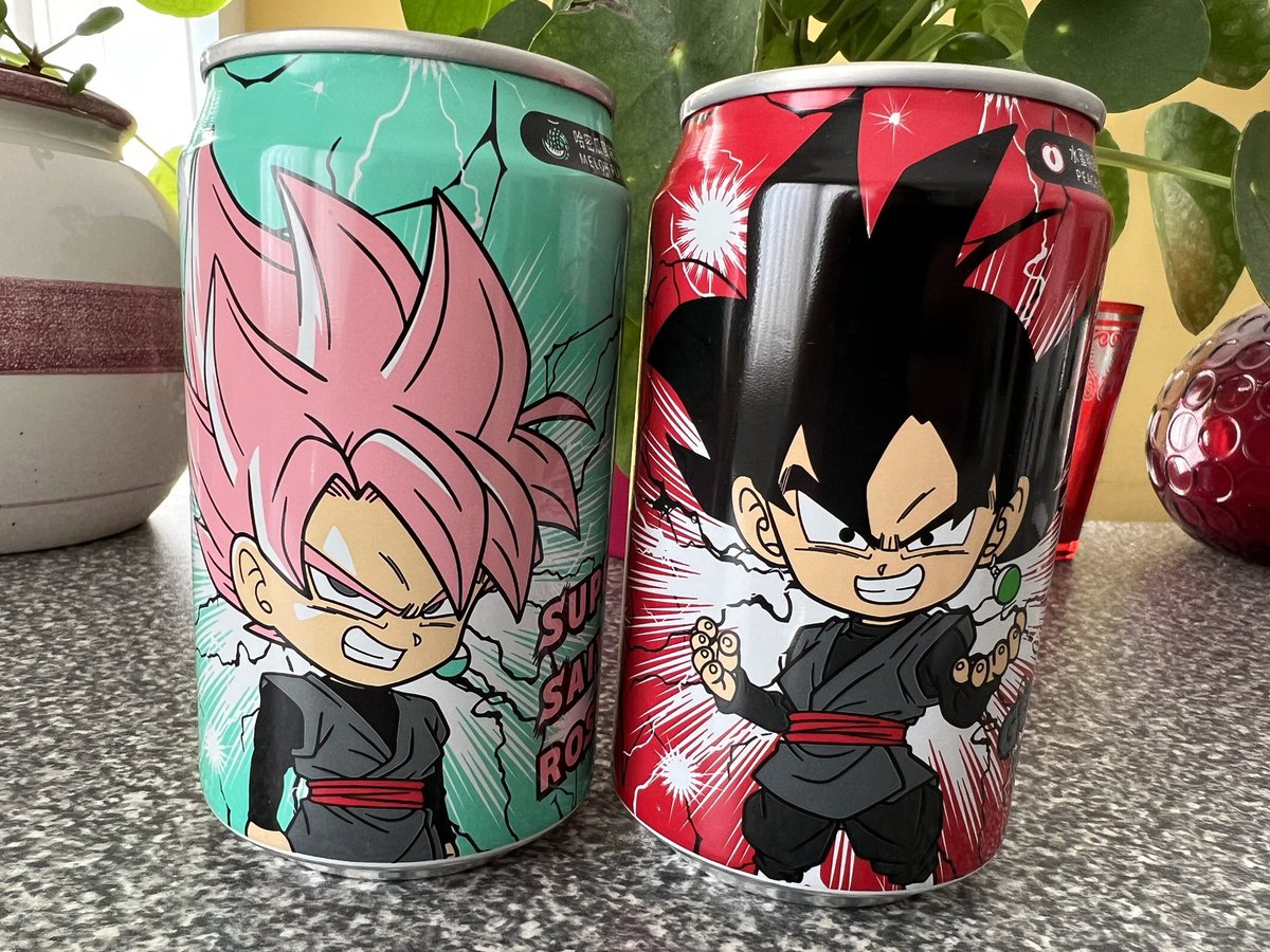TimmyPoppelemon's tweet photo. More Ocean Bomb Dragon Ball soda cans! I think the melon flavor is the best so far 😋 #oceanbomb #gokublack #supersaiyanrosé #dragonball #dragonballz #dragonballsuper #oceanbombdragonball #oceanbombdragonballz #oceanbombdrinks #dragonballvillains https://t.co/qrGa8ga70R
