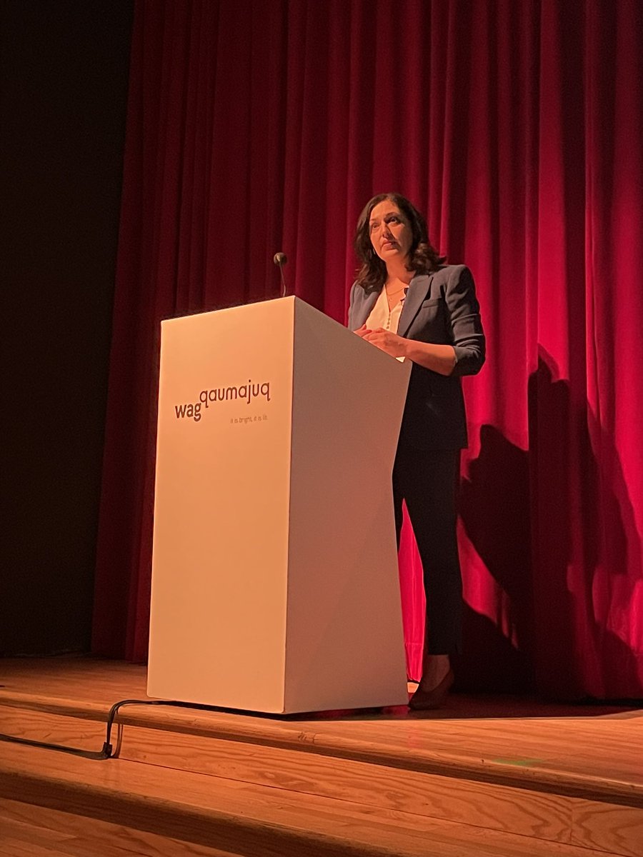 dianeroussin007's tweet photo. Opening keynote by the fabulous @IKhan204 who starts with a land acknowledgment &amp; specifically acknowledges water #Nibi as taught by #Indigneous leaders #WWC2023 https://t.co/PVfCHVeEZ4