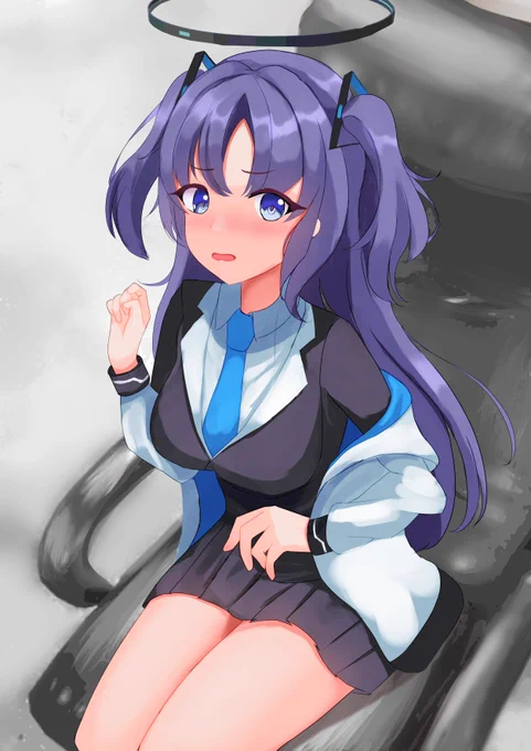 ノアにドッキリ誕生日祝いで照れてるユウカです。ユウカ誕生日おめでとう!#ブルアカ 