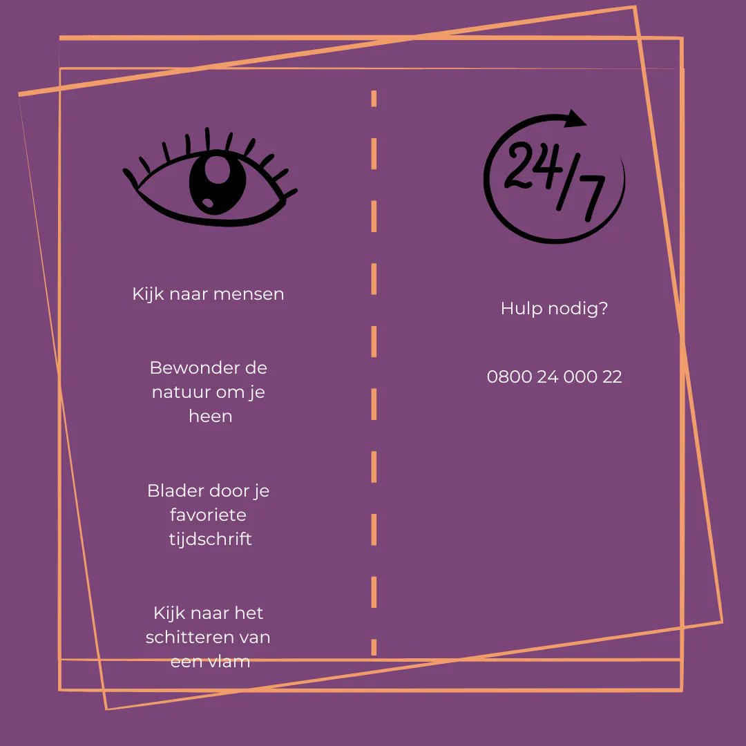 Als alles te veel is, heb je soms een manier nodig om jezelf te kalmeren. Heb je een luitserend oor nodig? bel 0800 24 000 22