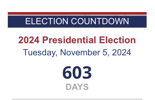 In 603 days, I will be voting for Donald J. Trump for the 47th President of the United States. I will be posting this countdown daily, until he is elected again as President. 🇺🇸