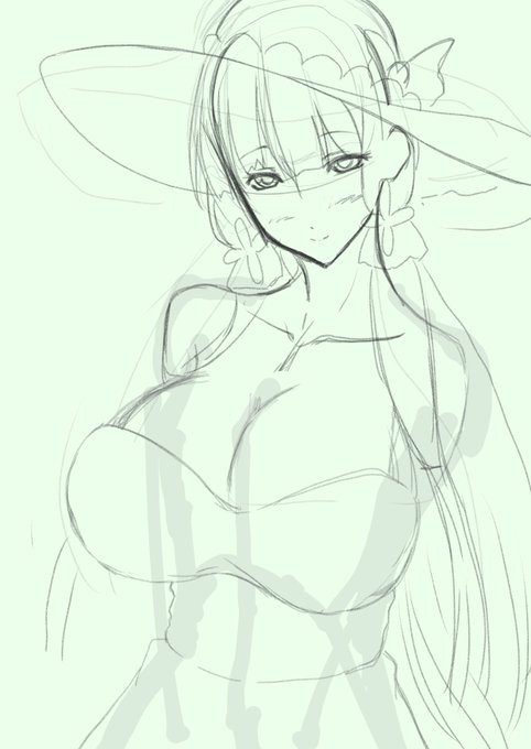 落書き、アズレンのイラストリアスさん好き。ユニコーンちゃんも好き。 