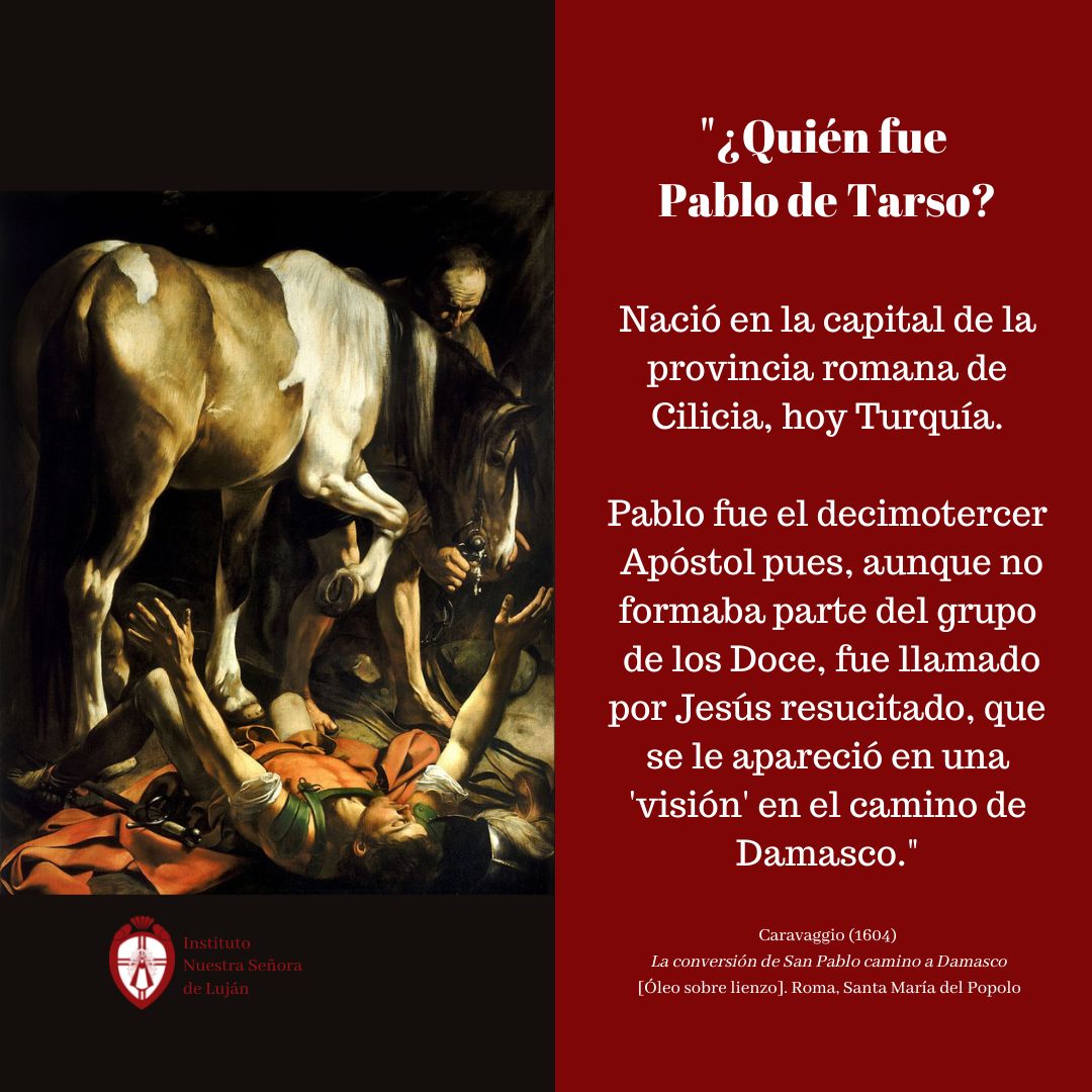TwitLujan's tweet photo. Buen lunes! Les compartimos fragmentos del PEI 2023: "¿Quién fue Pablo de Tarso? Pablo fue el decimotercer Apóstol pues, aunque no formaba parte del grupo de los Doce, fue llamado por Jesús resucitado, que se le apareció en una 'visión' en el camino de Damasco." https://t.co/fNMqOmqKMC