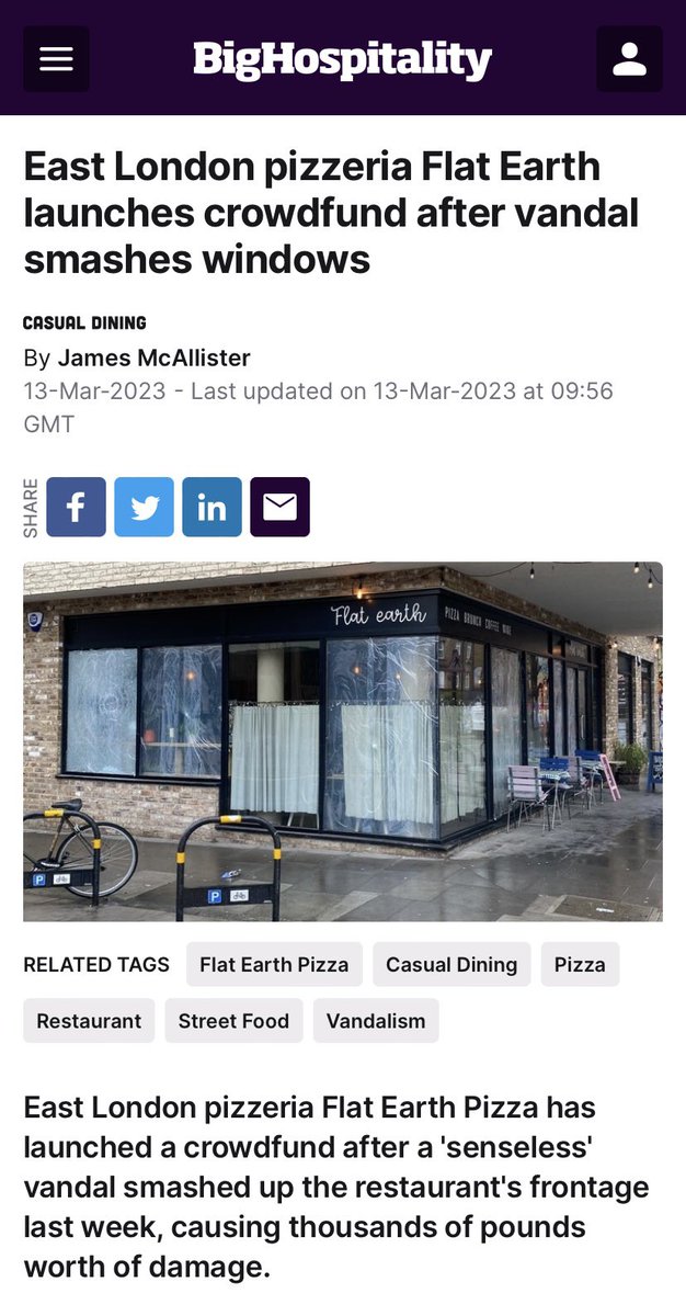 SarahBrading's tweet photo. Thanks for your support @BigHospitality 

#SmallBusiness #hospitality #bethnalgreen #eastlondon #smallbusinessowner https://t.co/7YHPEY5cLI