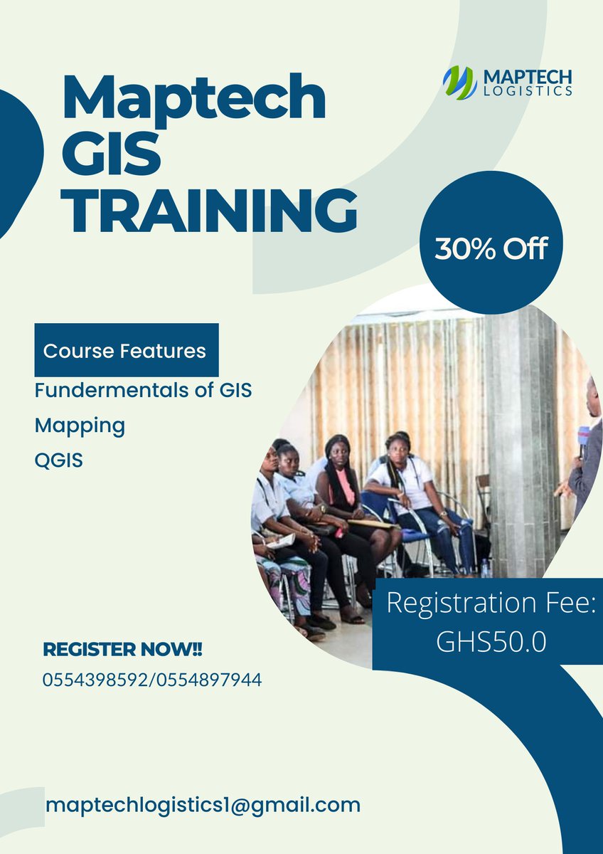 MaptechL's tweet photo. Discover how to get ahead in the job market with Maptech Logistics GIS class! 

Learn how to make money using GIS and get the skills you need to stand out.
 
Contact us today on 0554398592/ 0554897944 for more details.
#GIS #gistraining #spatialdatanalysis   #MaptechLogistics https://t.co/wxVHXIJAuJ