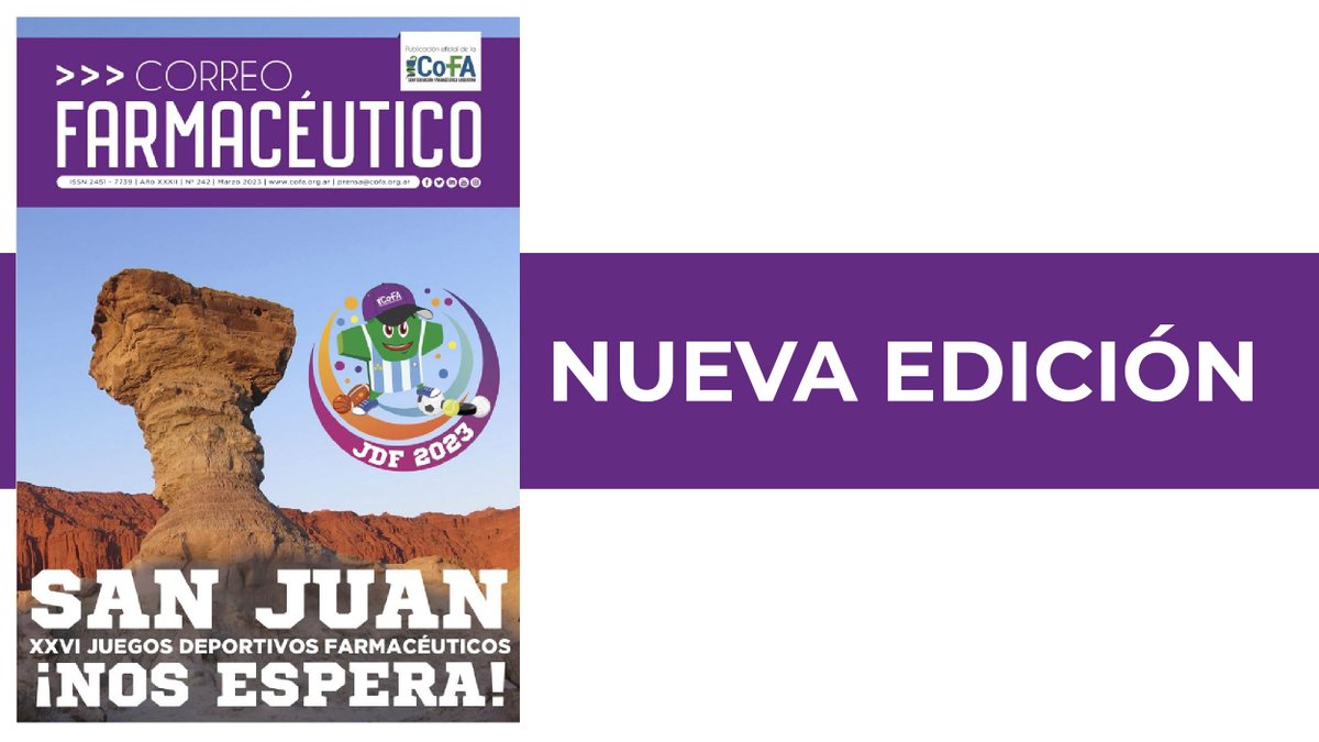 ¡Ya salió la nueva edición de #CorreoFarmacéutico!
 🌐 bit.ly/CF242
 ✅Información sobre la reglamentación de la Ley de Recetas Electrónicas o Digitales.
 ✅Todo sobre los JDF en San Juan.
 ✅Guía de Manejo de Enfermedades Respiratorias Crónicas
Y mucho más!