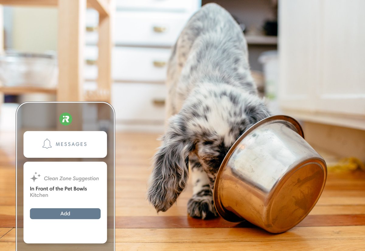 #iRobotOS gives you Clean Zone Suggestions so you can focus on how cute your new puppy is, and not on how messy 😅