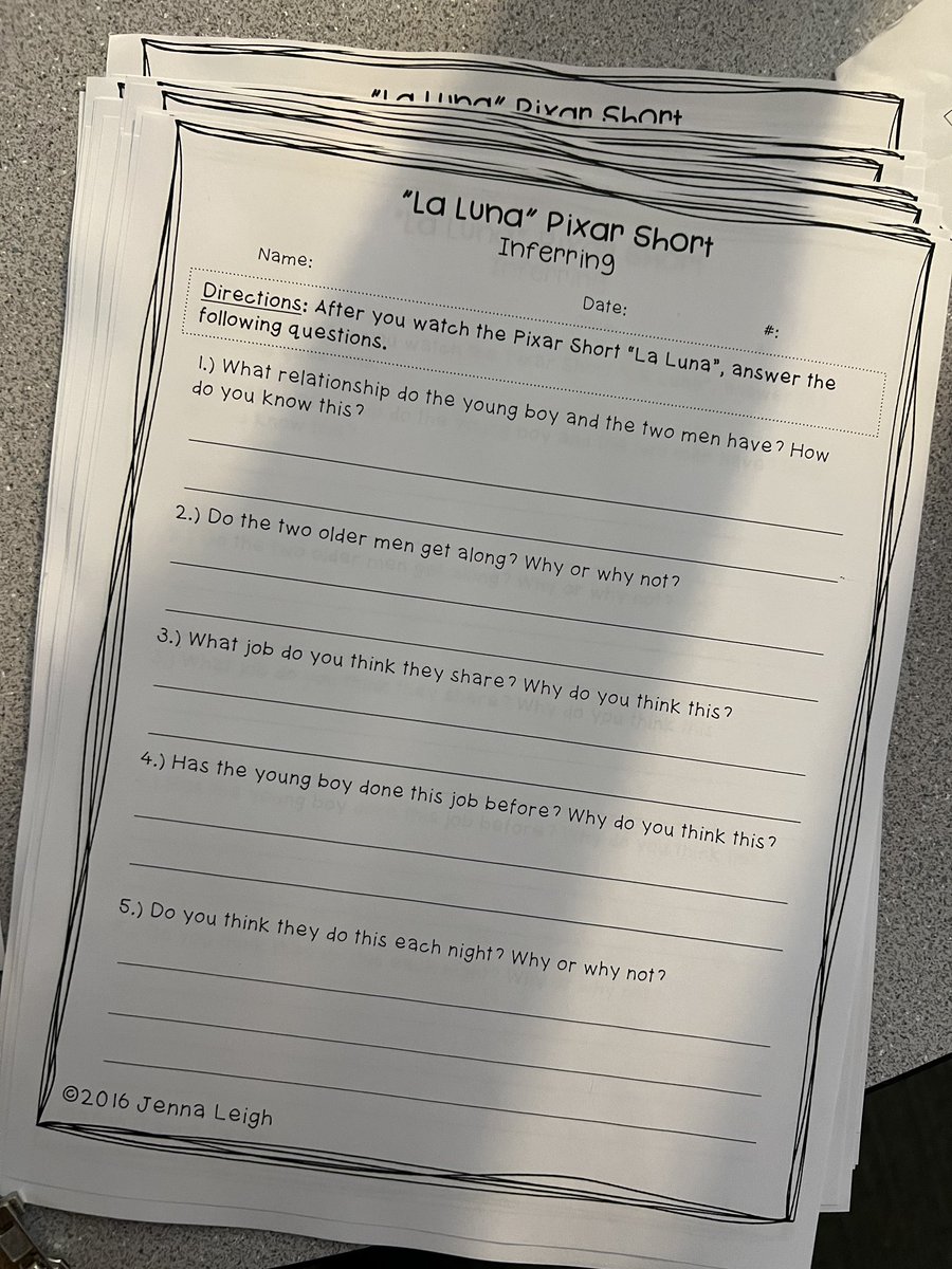 MrsHaleyGarner's tweet photo. Using short films for mini lessons will always be a favorite 💜🎥 #inferencing #shortfilms #WylieISD #4thGrade https://t.co/oHoLcMQd1P