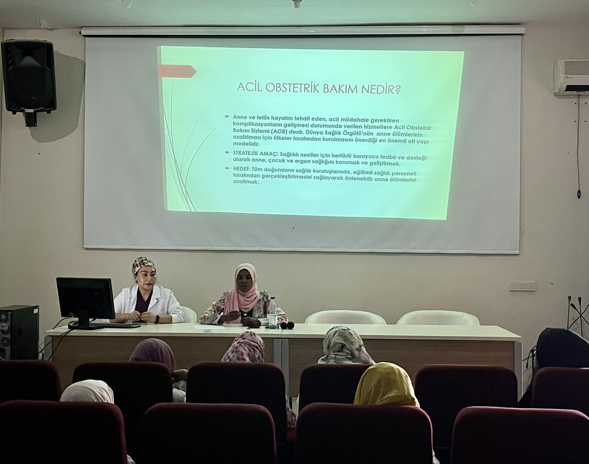 nsthospital's tweet photo. Ebe Fatma Gül Aktaş tarafından tüm çalışanlarımıza, “Hastane Öncesi Obstetrik Aciller” konulu eğitim vermiştir.

قدمت القابله فاطمه غول اكتاش محاضره عن'' حالات طوارئ الولادة قبل المستشفى" لجميع الموظفين بالمستشفى.@disabgm @sbkhgm @TCHartumBE https://t.co/SqWAPq3O7K