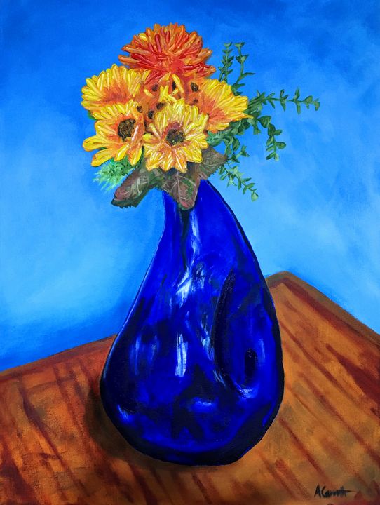 Taibhseil's tweet photo. Art of the Day: "Sunflowers in the Blue vase". Buy at: https://t.co/x4sP1tgG6i https://t.co/2H3Zw9I2mW