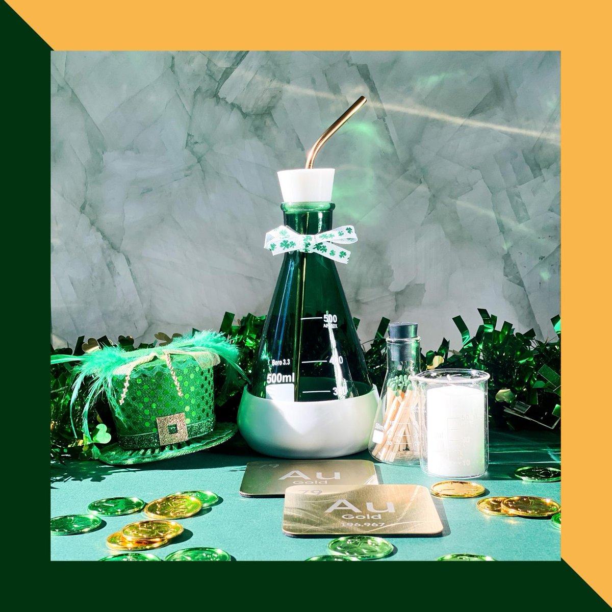 thecalcchemist's tweet photo. Do you have the luck of the Irish?! Enter our St. Patricks Day Give O' Way for a chance to win our Emerald Green Tumbler Flask Gift Set!

To enter:
-Be sure to follow us
-Retweet &amp; tag 2 science friends!

The winner will be randomly selected &amp; announced on St. Patty's Day, 3/17! https://t.co/F8BY0UXIsZ