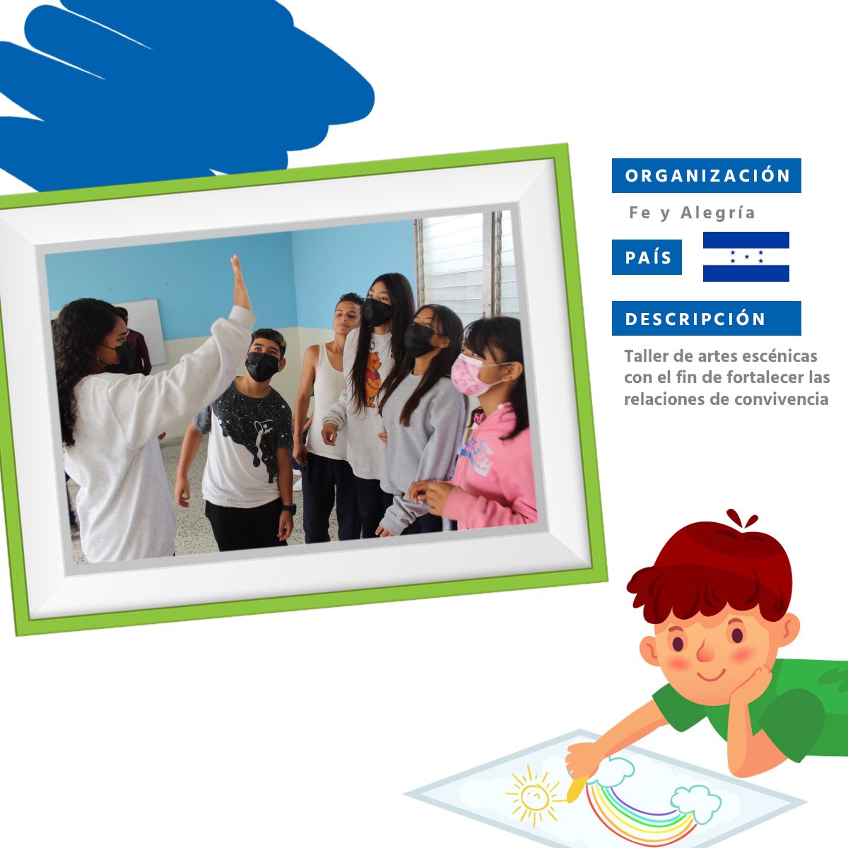 alianzappn's tweet photo. El Proyecto PREVENIR ha buscado implementar el arte como una forma de empoderamiento a los niños, niñas y adolescentes que asisten a los talleres que se imparten en las distintas organizaciones 🧑🏽‍🎨👨🏽‍🎨

#alianzappn #niñez #ProyectoPREVENIR #prevención https://t.co/0spNxV63UZ