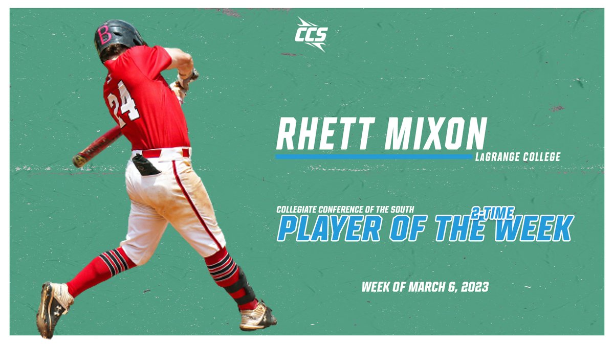 CCofSouth's tweet photo. 🏅𝗖𝗖𝗦 𝗣𝗹𝗮𝘆𝗲𝗿 𝗼𝗳 𝘁𝗵𝗲 𝗪𝗲𝗲𝗸🏅

👉 Rhett Mixon | @LCPanthers

📋 He hit .529 (9-17) and drove in 6️⃣ to earn the award for the 2nd X

He was 5-5 with three doubles, four RBIs and four runs scored in the win against Westfield St

🔗https://t.co/IvMdOzD9q2

⚾️ | #CCS https://t.co/LzVsx1u468