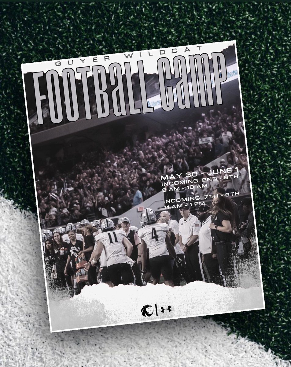 DentonGuyer_FB's tweet photo. 𝗚𝘂𝘆𝗲𝗿 𝗙𝗼𝗼𝘁𝗯𝗮𝗹𝗹 𝗖𝗮𝗺𝗽
🗓 May 30 - June 1
Details coming soon!

#Southside | #DifferentBreed https://t.co/54OMv3KVP6
