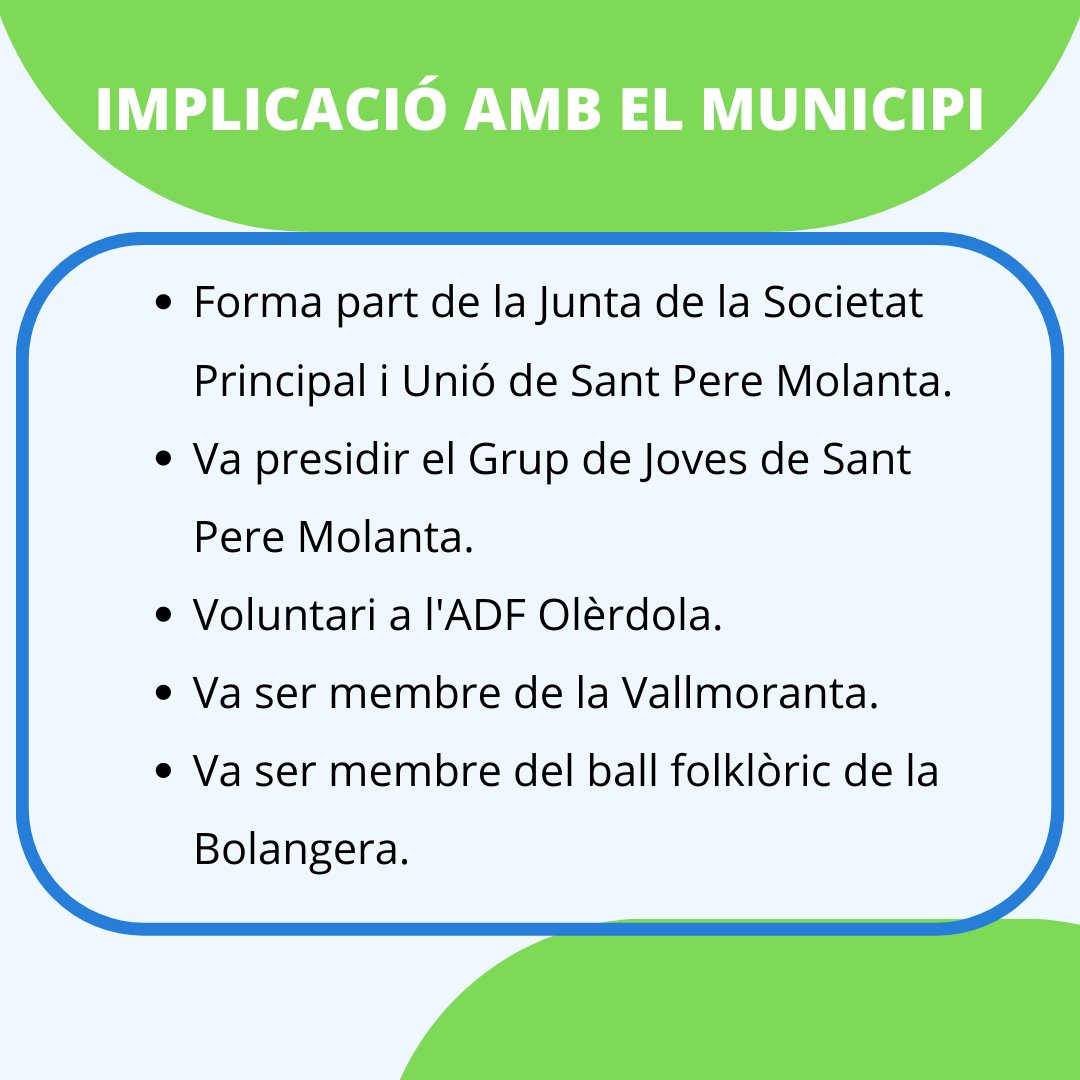 ImpulsemOlerdol's tweet photo. Avui us deixem informació perquè conegueu millor al Jordi Gómez.
#impulsemolerdola #olerdola #municipi #SantMiquel #Moja #SantPereMolanta #CanTrabal #Daltmar #Viladellops #CanTorres #LaSerreta https://t.co/rGi2XpUai9