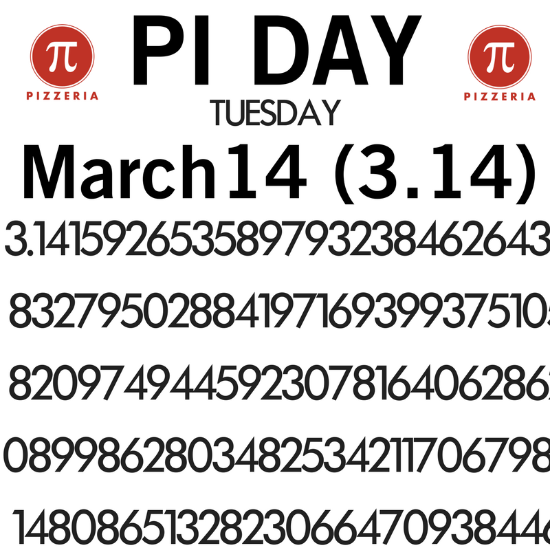 Happy almost 15th birthday to us! And just like a rowdy teenager, we are ready to party! Join us for Pi Day on TUESDAY, 3.14 at Pi CWE. Get the full Pi Day details here: pi-pizza.com/pi-day