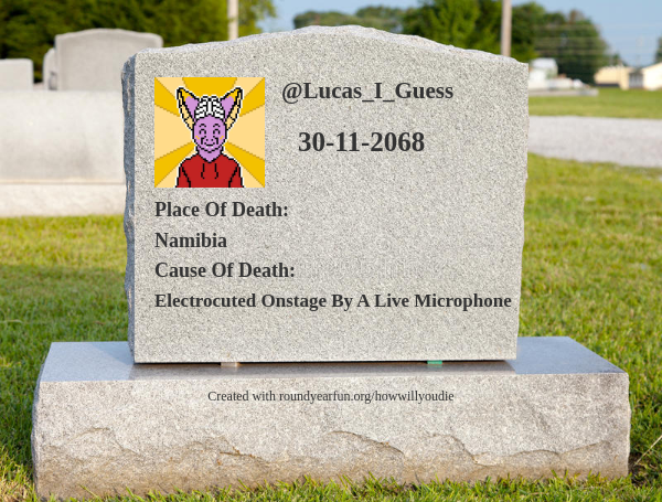 Lucas_I_Guess's tweet photo. This is how and when I will die https://t.co/Y6IVlTNDLk

⠀ https://t.co/6x5V8JzRE8