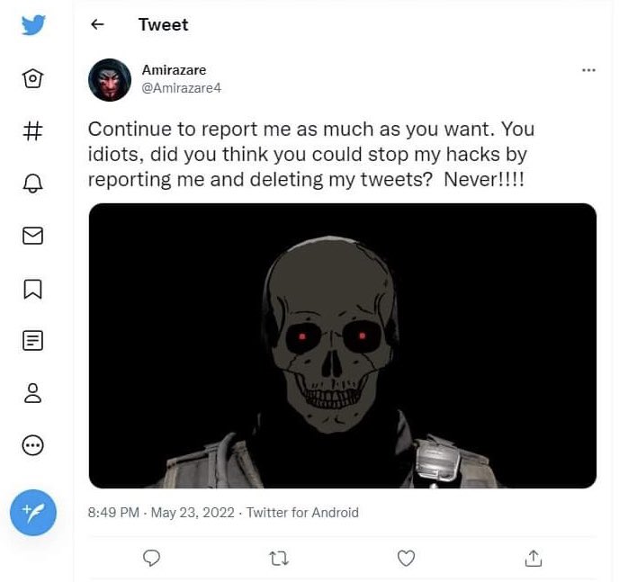 David62962012's tweet photo. I saw this strange person who often attacked and threatened netizens, saying that he was a hacker and hacked into the computers of netizens. Everyone report this self-proclaimed hacker geek @Muck442948671 , lest he hack into everyone's computer! https://t.co/cVUQyVpIHn https://t.co/aNOjBK6xMN