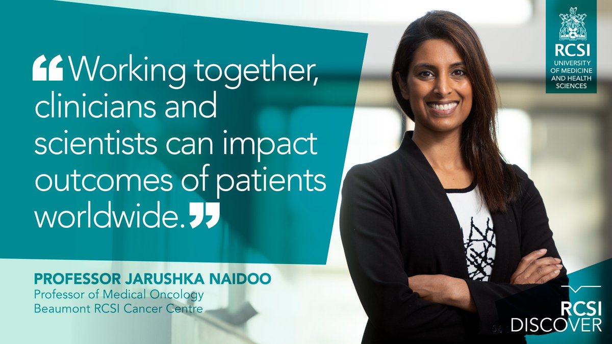 RCSI researchers drive innovation to find new, targeted treatments for #cancer. Prof Jarushka Naidoo @DrJNaidoo is leading vital clinical trials on #immunotherapy to ensure this science is translated into real benefits for patients. rcsi.com/people/profile… #RCSIdiscover #SDG3